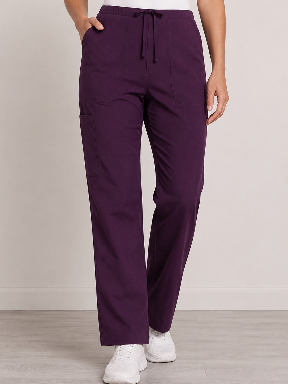 Lydia’s Pro-Series Scrub Pants Women’s M Purple Drawstring Straight Leg
